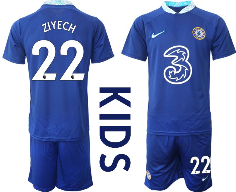 Youth 2022-2023 Club Chelsea FC home blue 22 Soccer Jersey